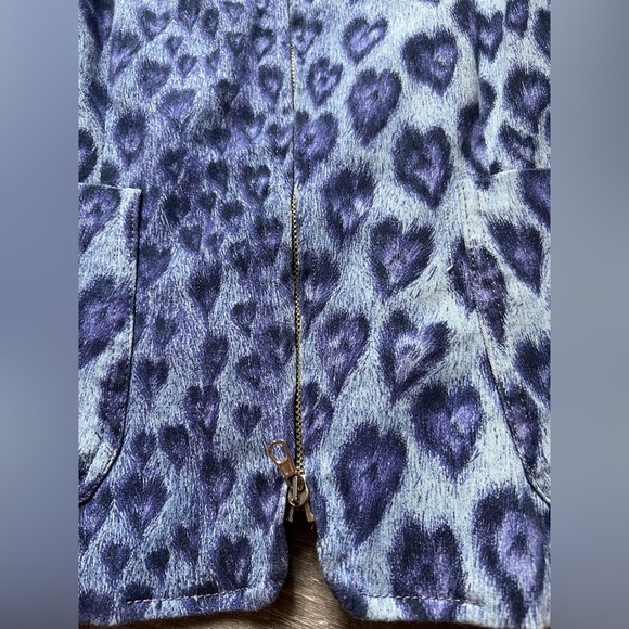 Rare vintage y2k Moschino Jeans animal heart print zip up jacket. Sz 4 - Picture 5 of 16
